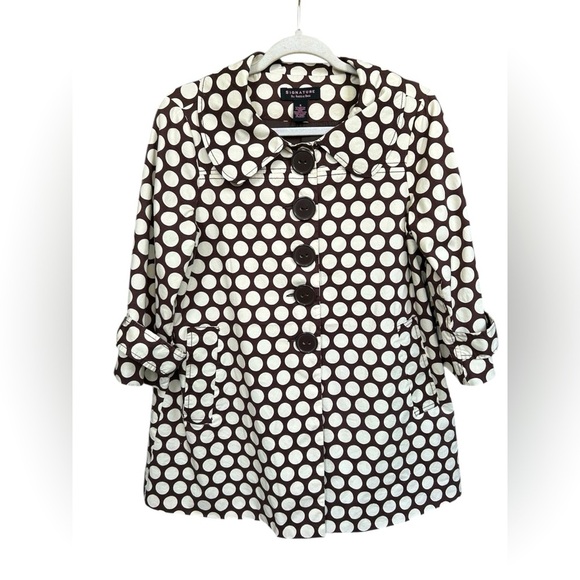Signature by Robbie Bee women’s polka dot lightweight jacket size 8 - Picture 1 of 13